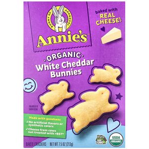 Annie's Homegrown, Organic White Cheddar Bunnies, Baked Crackers, 7.5 oz (213 g) Annie's Homegrown, Organic White Cheddar Bunnies, Baked Crackers, 7.5 oz (213 g)