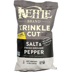 Kettle Foods, Krinkle Cut Potato Chips, Salt & Fresh Ground Pepper, 5 oz (141 g) Kettle Foods, Krinkle Cut Potato Chips, Salt & Fresh Ground Pepper, 5 oz (141 g)