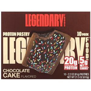 Legendary Foods, Protein Pastry, Chocolate Cake, 10 Pack, 2.2 oz (61 g) Each Legendary Foods, Protein Pastry, Chocolate Cake, 10 Pack, 2.2 oz (61 g) Each