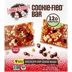 Lenny & Larry's, Cookie-Fied® Bar, Chocolate Chip Cookie Dough, 9 Bars, 1.59 oz (45 g) Each Lenny & Larry's, Cookie-Fied® Bar, Chocolate Chip Cookie Dough, 9 Bars, 1.59 oz (45 g) Each