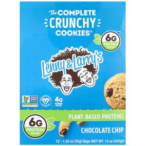 Lenny & Larry's, The Complete Crunchy Cookies®, Chocolate Chip, 12 Bags, 1.25 oz (35 g) Each Lenny & Larry's, The Complete Crunchy Cookies®, Chocolate Chip, 12 Bags, 1.25 oz (35 g) Each