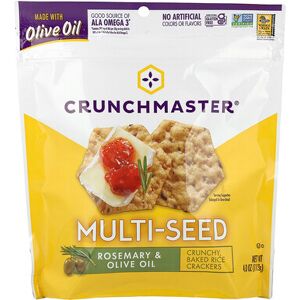 Crunchmaster, Multi-Seed, Crunchy, Baked Rice Crackers, Rosemary & Olive Oil, 4 oz (113 g) Crunchmaster, Multi-Seed, Crunchy, Baked Rice Crackers, Rosemary & Olive Oil, 4 oz (113 g)