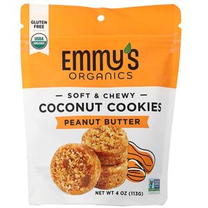 Emmy's Organic Cookies, Soft & Chewy Coconut Cookies, Peanut Butter, 4 oz (113 g) Emmy's Organic Cookies, Soft & Chewy Coconut Cookies, Peanut Butter, 4 oz (113 g)