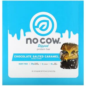No Cow, Dipped Protein Bar, Chocolate Salted Caramel, 12 Bars, 2.12 oz (60 g) Each No Cow, Dipped Protein Bar, Chocolate Salted Caramel, 12 Bars, 2.12 oz (60 g) Each