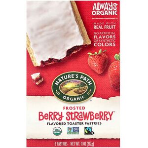 Nature's Path, Organic Toaster Pastries, Frosted Berry Strawberry, 6 Pastries, 11 oz (312 g) Nature's Path, Organic Toaster Pastries, Frosted Berry Strawberry, 6 Pastries, 11 oz (312 g)