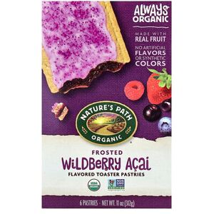 Nature's Path, Organic Toaster Pastries, Frosted Wildberry Acai, 6 Pastries, 11 oz (312 g) Nature's Path, Organic Toaster Pastries, Frosted Wildberry Acai, 6 Pastries, 11 oz (312 g)