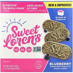 Sweet Loren's, Breakfast Biscuits, Blueberry, 5 Packs, 1.6 oz (45 g) Each Sweet Loren's, Breakfast Biscuits, Blueberry, 5 Packs, 1.6 oz (45 g) Each