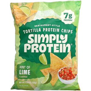 Simply Protein, Restaurant-Style Tortilla Protein Chips, Hint of Lime, 4.58 oz (130 g) Simply Protein, Restaurant-Style Tortilla Protein Chips, Hint of Lime, 4.58 oz (130 g)