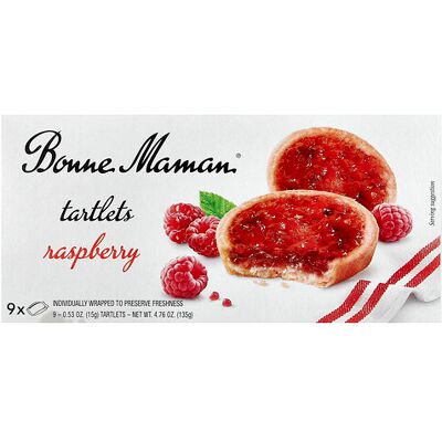 Bonne Maman, Tartlets, Raspberry, 9 Tartlets, 0.53 oz (15 g) Each Bonne Maman, Tartlets, Raspberry, 9 Tartlets, 0.53 oz (15 g) Each