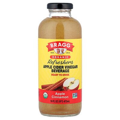 Bragg, Organic Apple Cider Vinegar Refresher, Apple Cinnamon, 16 fl oz (473 ml) Bragg, Organic Apple Cider Vinegar Refresher, Apple Cinnamon, 16 fl oz (473 ml)
