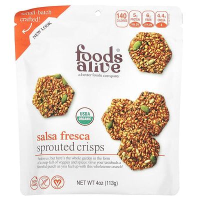 Foods Alive, Sprouted Crisps, Salsa Fresca, 4 oz (113 g) Foods Alive, Sprouted Crisps, Salsa Fresca, 4 oz (113 g)