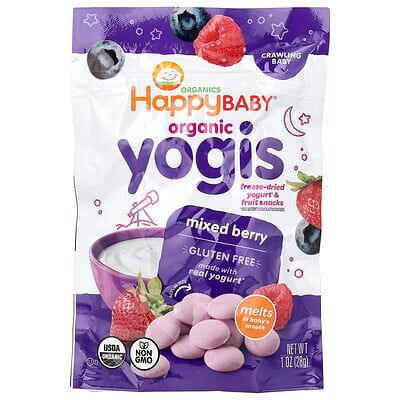 Happy Family Organic Yogis - Mixed Berry - Yogurt & Fruit Snacks Happy Family Organic Yogis - Mixed Berry - Yogurt & Fruit Snacks