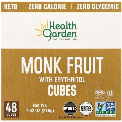 Health Garden, Monk Fruit With Erythritol Cubes, 48 Cubes, 7.62 oz (216 g) Health Garden, Monk Fruit With Erythritol Cubes, 48 Cubes, 7.62 oz (216 g)
