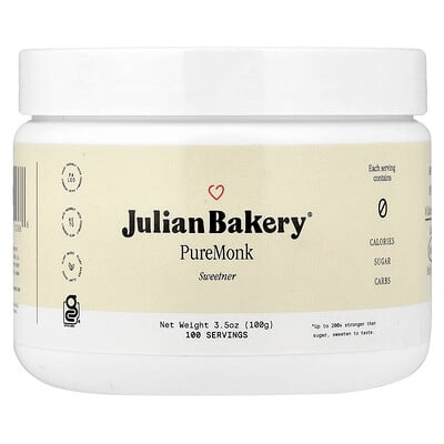 Julian Bakery, PureMonk Sweetener, 3.5 oz (100 g) Julian Bakery, PureMonk Sweetener, 3.5 oz (100 g)