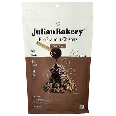 Julian Bakery, Pro Granola Clusters, Chocolate , 9 oz (255 g) Julian Bakery, Pro Granola Clusters, Chocolate , 9 oz (255 g)