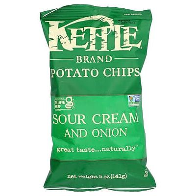 Kettle Foods, Potato Chips, Sour Cream And Onion, 5 oz (141 g) Kettle Foods, Potato Chips, Sour Cream And Onion, 5 oz (141 g)