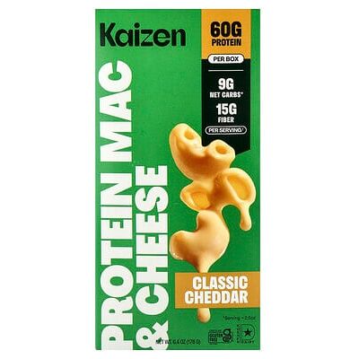 Kaizen, Protein Mac & Cheese, Classic Cheddar, 6.4 oz (178 g) Kaizen, Protein Mac & Cheese, Classic Cheddar, 6.4 oz (178 g)