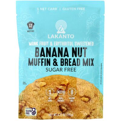 Lakanto, Banana Nut Muffin & Bread Mix, 6.77 oz (192 g) Lakanto, Banana Nut Muffin & Bread Mix, 6.77 oz (192 g)