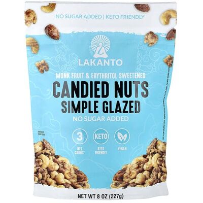 Lakanto, Candied Nuts, Simple Glazed, 8 oz (227 g) Lakanto, Candied Nuts, Simple Glazed, 8 oz (227 g)