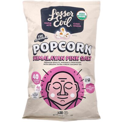 LesserEvil, Popcorn, Himalayan Pink Salt, 4.6 oz (130 g) LesserEvil, Popcorn, Himalayan Pink Salt, 4.6 oz (130 g)