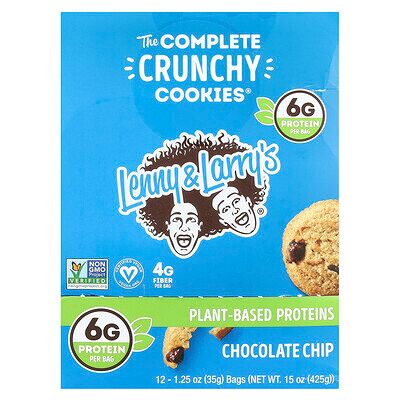 Lenny & Larry's, The Complete Crunchy Cookies®, Chocolate Chip, 12 Bags, 1.25 oz (35 g) Each Lenny & Larry's, The Complete Crunchy Cookies®, Chocolate Chip, 12 Bags, 1.25 oz (35 g) Each
