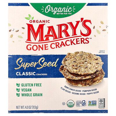 Mary's Gone Crackers, Organic Super Seed Crackers, Classic, 4 oz (113 g) Mary's Gone Crackers, Organic Super Seed Crackers, Classic, 4 oz (113 g)