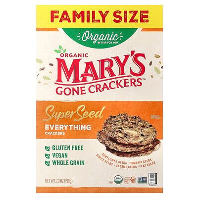 Mary's Gone Crackers, Organic Super Seed Crackers, Everything, 7 oz (198 g) Mary's Gone Crackers, Organic Super Seed Crackers, Everything, 7 oz (198 g)
