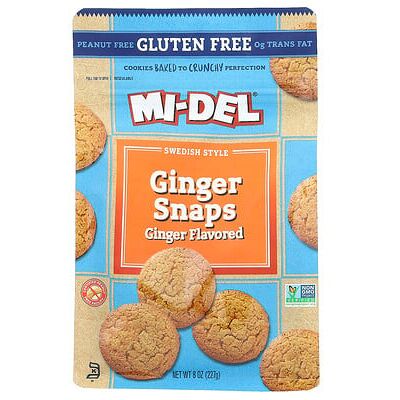Mi-Del Cookies, Swedish Style Ginger Snaps, Ginger , 8 oz (227 g) Mi-Del Cookies, Swedish Style Ginger Snaps, Ginger , 8 oz (227 g)