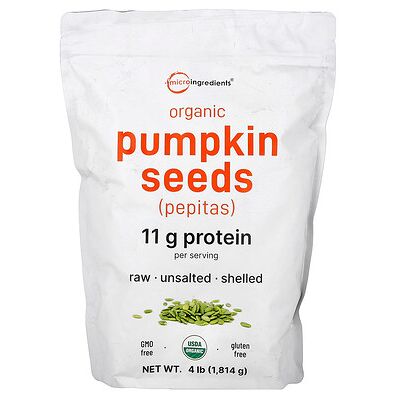 Micro Ingredients, Organic Pumpkin Seeds, Unsalted, 4 lb (1,814 g) Micro Ingredients, Organic Pumpkin Seeds, Unsalted, 4 lb (1,814 g)