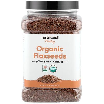 Nutricost, Pantry, Organic Flaxseeds, 32.4 oz (907 g) Nutricost, Pantry, Organic Flaxseeds, 32.4 oz (907 g)