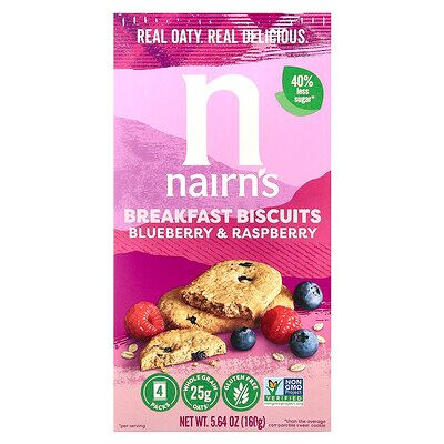 Nairn's, Breakfast Biscuits, Blueberry & Raspberry, 5.64 oz (160 g) Nairn's, Breakfast Biscuits, Blueberry & Raspberry, 5.64 oz (160 g)