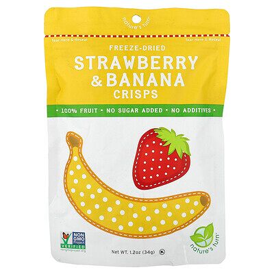 Nature's Turn, Freeze-Dried Strawberry & Banana Crisps, 1.2 oz (34 g) Nature's Turn, Freeze-Dried Strawberry & Banana Crisps, 1.2 oz (34 g)