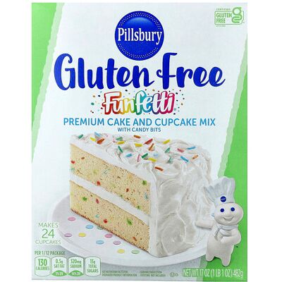 Pillsbury, Funfetti® Premium Cake and Cupcake Mix with Candy Bits, Gluten Free, 1 lb 1 oz (482 g) Pillsbury, Funfetti® Premium Cake and Cupcake Mix with Candy Bits, Gluten Free, 1 lb 1 oz (482 g)