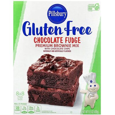 Pillsbury, Chocolate Fudge Premium Brownie Mix with Chocolate Chips, Gluten Free, 15.5 oz (439 g) Pillsbury, Chocolate Fudge Premium Brownie Mix with Chocolate Chips, Gluten Free, 15.5 oz (439 g)