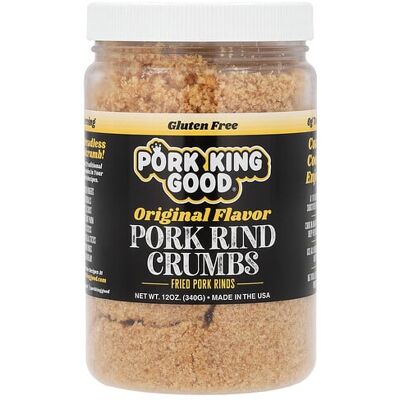 Pork King Good, Pork Rind Crumbs, Original, 12 oz (340 g) Pork King Good, Pork Rind Crumbs, Original, 12 oz (340 g)