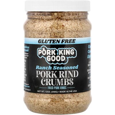 Pork King Good, Pork Rind Crumbs, Ranch Seasoned , 12 oz (340 g) Pork King Good, Pork Rind Crumbs, Ranch Seasoned , 12 oz (340 g)