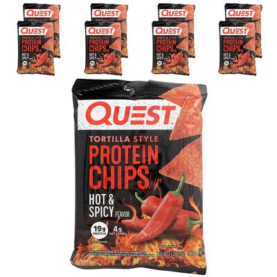 Garmin Quest Nutrition, Tortilla Style Protein Chips, Hot & Spicy, 8 Bags, 1.1 oz (32 g) Each Garmin Quest Nutrition, Tortilla Style Protein Chips, Hot & Spicy, 8 Bags, 1.1 oz (32 g) Each