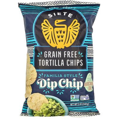Siete, Grain Free Tortilla Chips, Dip Chip, 5 oz (142 g) Siete, Grain Free Tortilla Chips, Dip Chip, 5 oz (142 g)