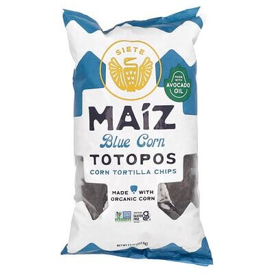 Siete, Maiz Totopos Corn Tortilla Chips, Blue Corn, 7.5 oz (212.6 g) Siete, Maiz Totopos Corn Tortilla Chips, Blue Corn, 7.5 oz (212.6 g)