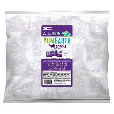 YumEarth, Gluten Free Fruit Snacks, Favorites, 35 Snack Packs, 0.7 oz (19.8 g) Each YumEarth, Gluten Free Fruit Snacks, Favorites, 35 Snack Packs, 0.7 oz (19.8 g) Each