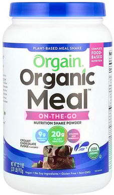 Orgain, Organic Meal™, On-The-Go, Nutrition Plant-Based Shake Powder, Creamy Chocolate Fudge, 2.01 lb (912 g)