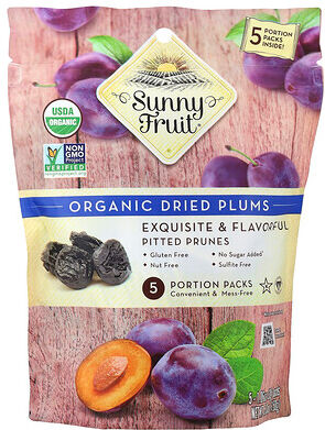 Sunny Fruit, Organic Dried Plums, 5 Portion Packs, 1.06 oz (30 g) Each