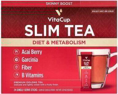 VitaCup, Slim Instant Tea, Premium Oolong Tea, 24 Single-Serve Sticks, 0.09 oz (2.65 g) Each