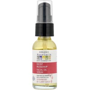 Aura Cacia, Organic Deep Rosehip Facial Oil Serum, Geranium & Clary Sage, 1 fl oz (30 ml) Aura Cacia, Organic Deep Rosehip Facial Oil Serum, Geranium & Clary Sage, 1 fl oz (30 ml)