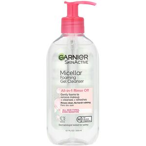 Garnier, SkinActive, Micellar Foaming Gel Cleanser, All-in-1 Rinse Off, 6.7 fl oz (200 ml) Garnier, SkinActive, Micellar Foaming Gel Cleanser, All-in-1 Rinse Off, 6.7 fl oz (200 ml)