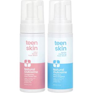 Natural Outcome, Teen Skin, Face Wash Duo, Clarifying Face Wash, 1 Set, 5 oz (150 ml) Each Natural Outcome, Teen Skin, Face Wash Duo, Clarifying Face Wash, 1 Set, 5 oz (150 ml) Each
