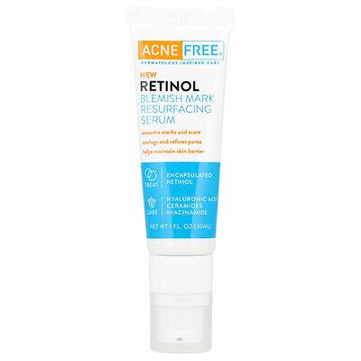 ACNE FREE, Retinol Blemish Mark Resurfacing Serum, 1 fl oz (30 ml) ACNE FREE, Retinol Blemish Mark Resurfacing Serum, 1 fl oz (30 ml)