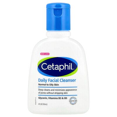 Cetaphil Daily Facial Cleanser, Normal to Oily Skin, 4 fl oz (118 ml) Cetaphil Daily Facial Cleanser, Normal to Oily Skin, 4 fl oz (118 ml)