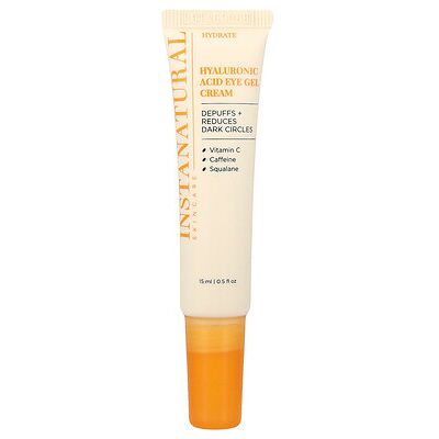 InstaNatural, Hyaluronic Acid Eye Gel Cream, 0.5 fl oz (15 ml) InstaNatural, Hyaluronic Acid Eye Gel Cream, 0.5 fl oz (15 ml)