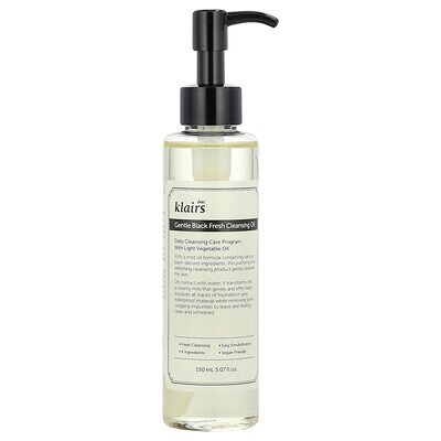 Dear, Klairs, Gentle Black Fresh Cleansing Oil, 5.07 fl oz (150 ml) Dear, Klairs, Gentle Black Fresh Cleansing Oil, 5.07 fl oz (150 ml)